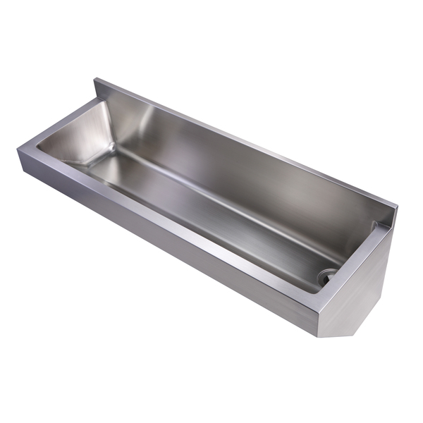 Whitehaus Brushed SS Commercial Sgl Bowl Wall Mount Utility Sink, Brushed SS WHNC4513L